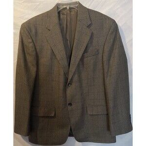 OSCAR DE LA RENTA Men’s Houndstooth Cashmere/Lambswool Blazer Sports Coat 42S